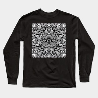 Black and White Aztec Star Long Sleeve T-Shirt